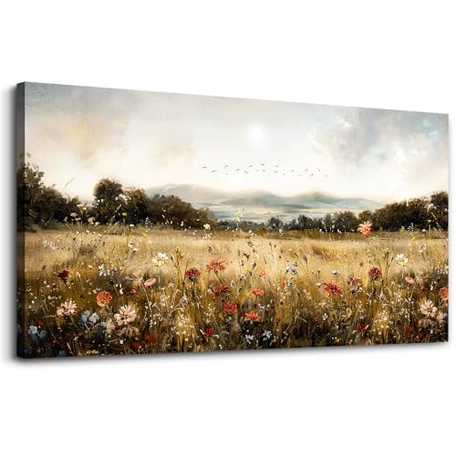 Large Wall Canvas Picture Aesthetics Vintage Lawn Painting With Printed Wall Art For Restaurant Classical Landscape Wall Decor For Office Living Room Bedroom Home Decoration 30 X 60 Inches