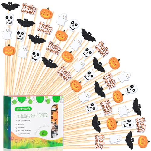 100Pcs Halloween Cocktail Picks for Halloween Decor Themed Party Supplies