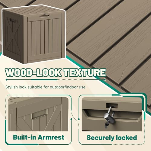 40 Gallon Deck Box Lockable Outdoor Storage Box Waterproof for Patio