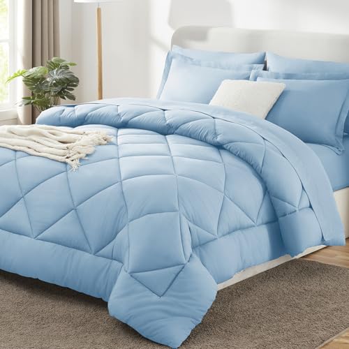 Queen Comforter Set 88"x88" Baby Blue