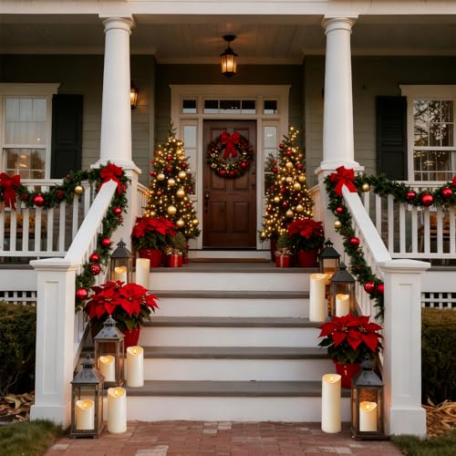 4"x12" Outdoor Waterproof Flameless Candles with Timers and Remote Control (2 Count)