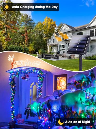Solar Christmas Lights Outdoor 6 Pack 600 LED 198FT String Light Multicolor (6 Count)