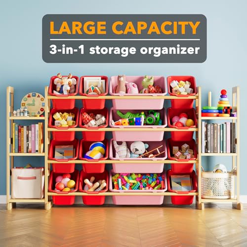 Toy Storage Organizer with 6 Shelves and 16 Bins (6 Count)