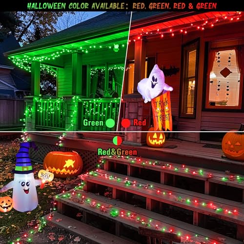 168ft 600 LED Red to Green Halloween Lights Outdoor Indoor (168 Foot)