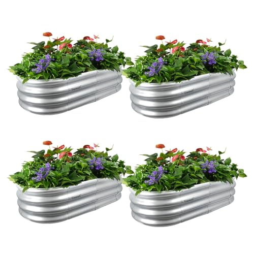 4x2x1 ft Galvanized Raised Garden Bed Outdoor