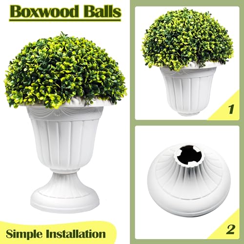 2 PCS 17" Artificial Boxwood Topiary Ball Tree Patio Plants
