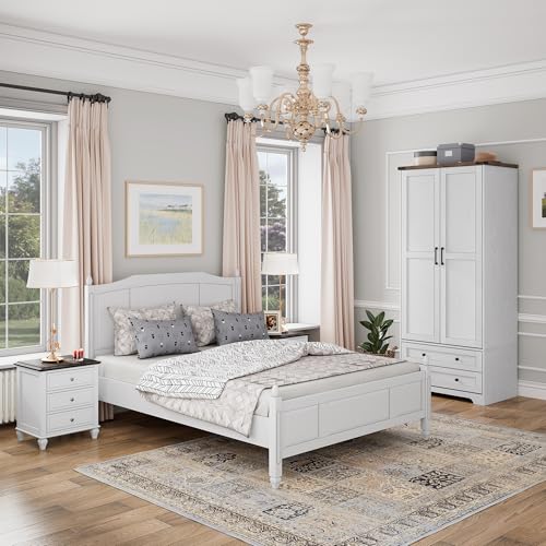 Wooden Armoire Wardrobe Closet with Drawers (2 Count)
