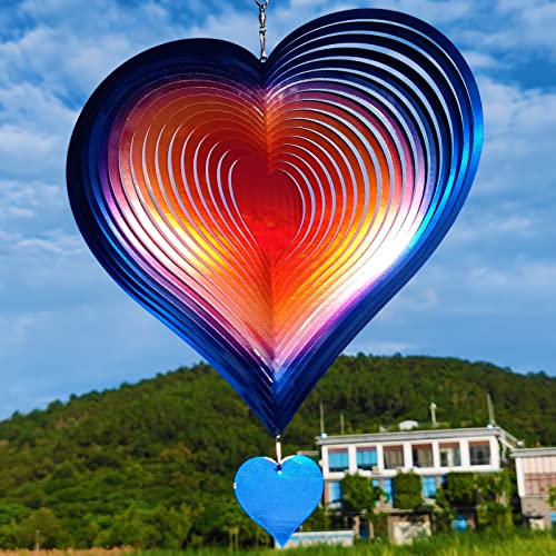 12in Heart Wind Spinner Outdoor Garden Decor Gifts for Mom Wife Women