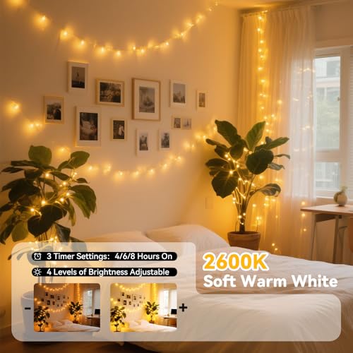 66 FT Color Changing Fairy Lights Plug in with Remote