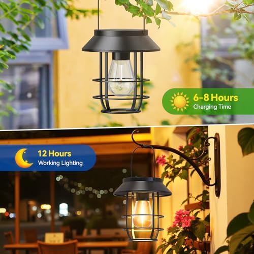 2 Pack Solar Lanterns Outdoor Waterproof (2 Count)