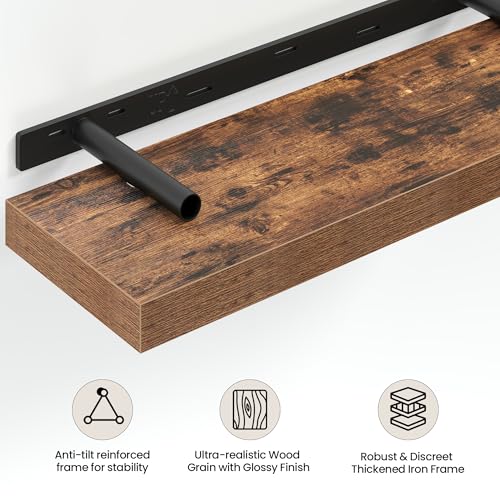 16 Inch Floating Shelves Wall Mounted for Display (2 Count)