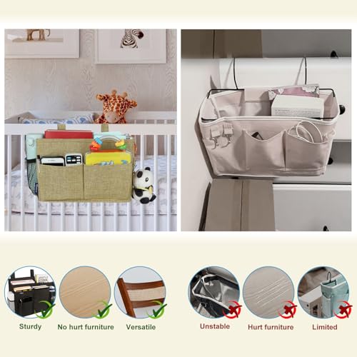 Bedside Caddy Hanging Bed Organizer Storage Bag Pocket for Bunk and Hospital Beds
