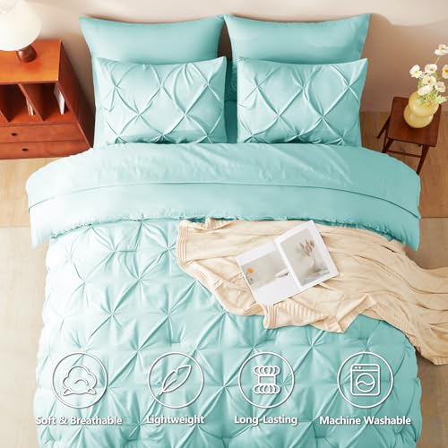 Oversized Queen Comforter Set Spa Blue