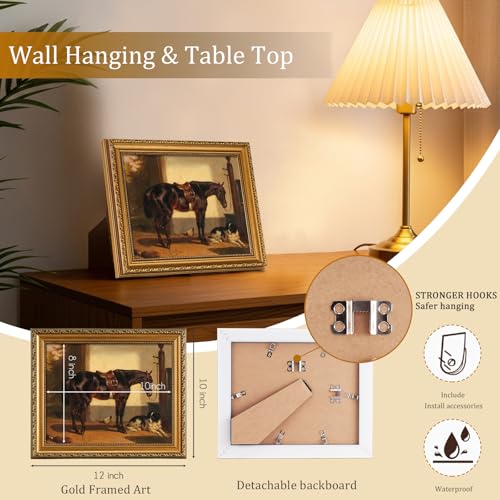 Vintage Gold Framed Wall Art for Home Decor