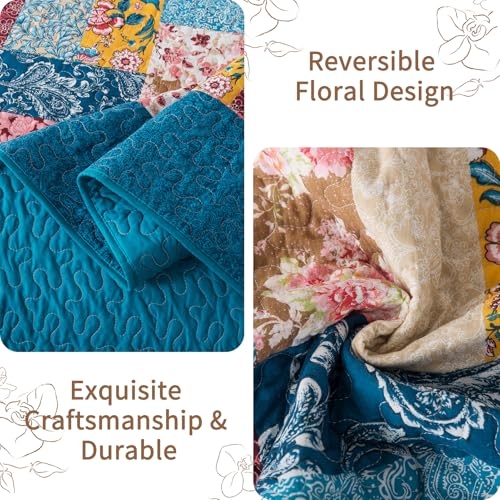 100% Cotton Face Quilt King Size Bedding Set (3 Count)