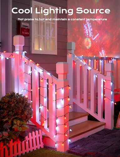 Red White Solar Operated C6 Strawberry String Lights