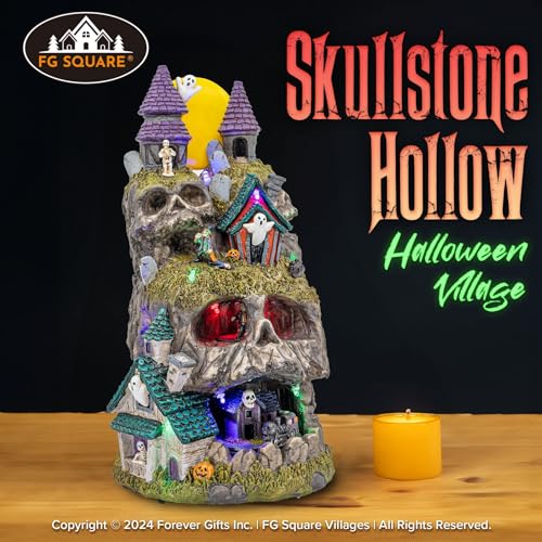 Skullstone Hollow Skull Theme Spooky Halloween Village Multi