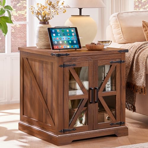 24'' End Table with Charger for Living Room