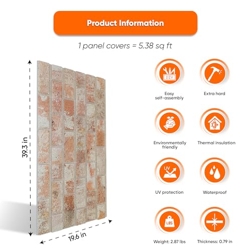 3D Wall Panels Brick Effect