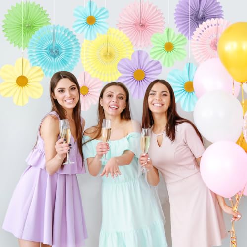 12 Pcs Pastel Paper Fans (12 Count)