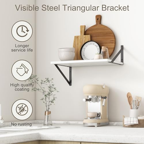 White Floating Shelves 18 Inch Long (2 Count)