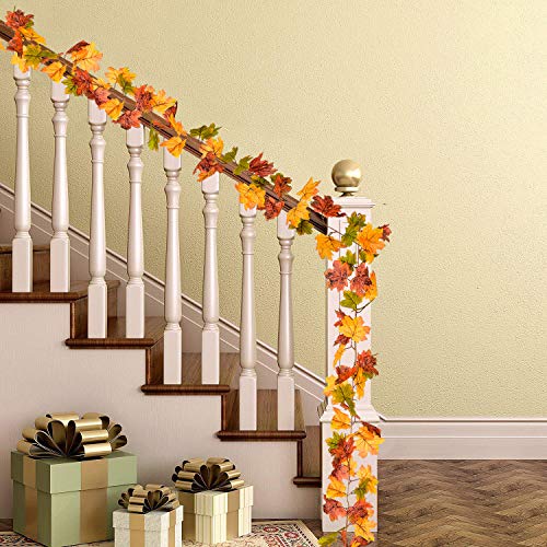 2 Pack Fall Maple Leaf Garland Artificial Maple Garland (2 Count)