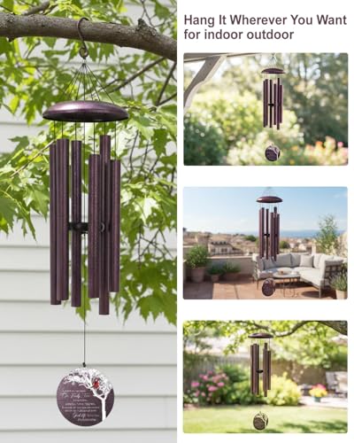 Personalized Cardinal Memorial Wind Chimes for Loss of Loved One Mom Dad