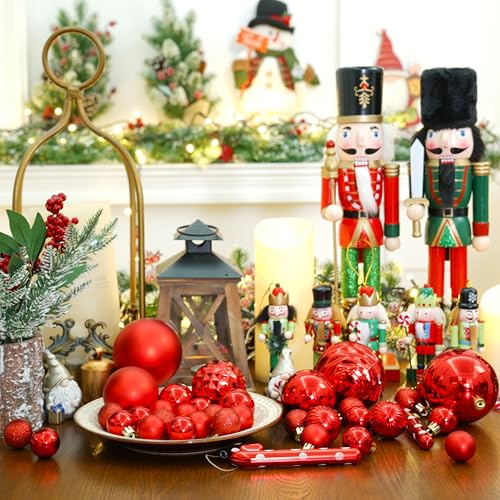 24ct Red Christmas Ornaments for Tree Decorations (34 Count)