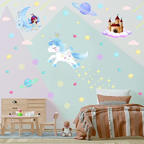 Glow in The Dark Fairy Unicorn Wall Decal Sticker