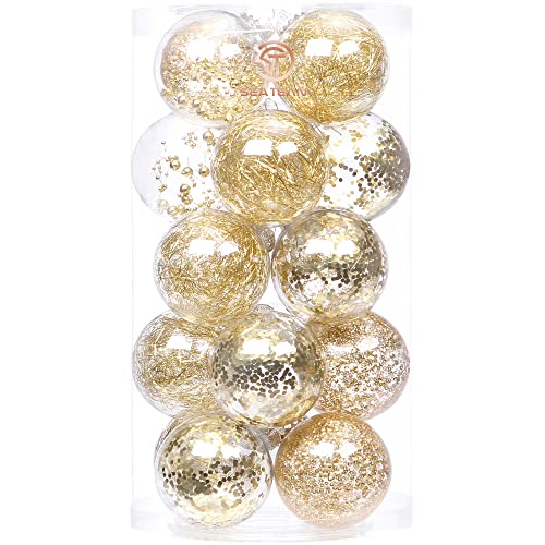 20 Pack Clear Christmas Ball Ornaments with Fillers (20 Count)