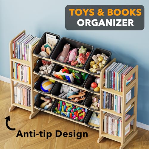 Toy Storage Organizer with 6 Shelves and 12 Bins
