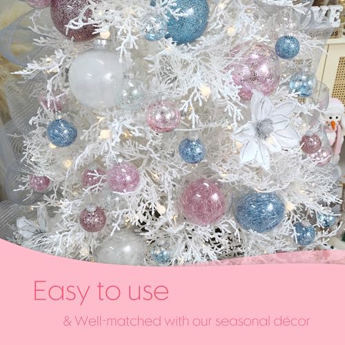 20 Pack Clear Christmas Ball Ornaments with Fillers (20 Count)