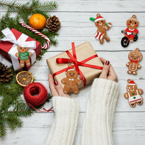 Assorted Christmas Gingerbread Man Ornaments for Christmas Tree Decor (24 Count)