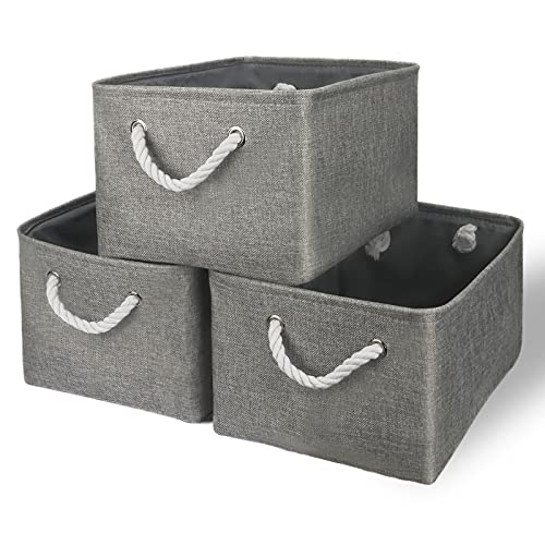 Storage Bins Medium 3 Pack Storage Baskets for Organizing Shelves (3 Count)