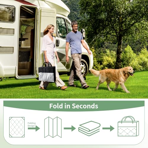 Outdoor Rug Waterproof Plastic Rugs 10'x20' for Camping Grey White