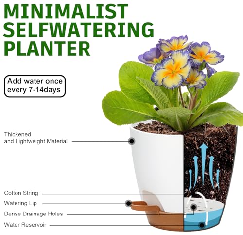 5 Pack Plant Pots with Drainage 7 (5 Count)