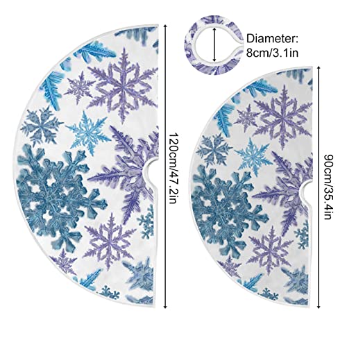 Christmas Purple Blue Snowflake Tree Skirt