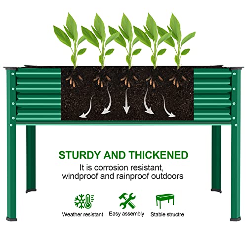 Galvanized Large Metal Raised Garden Bed with Legs for Vegetables