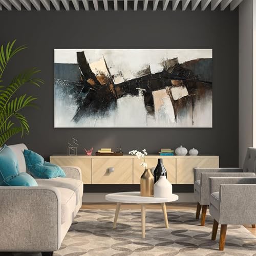 Large Abstract Wall Art For Living Room Prints Artwork Abstract Canvas Art Wall Decor Black Wall Art Modern Painting Print Picture For Hotel Office Home Artwork 29x58 Inch