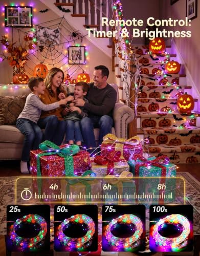 4Pack 34 Colors Changing Fairy Lights Battery Operated with Remote