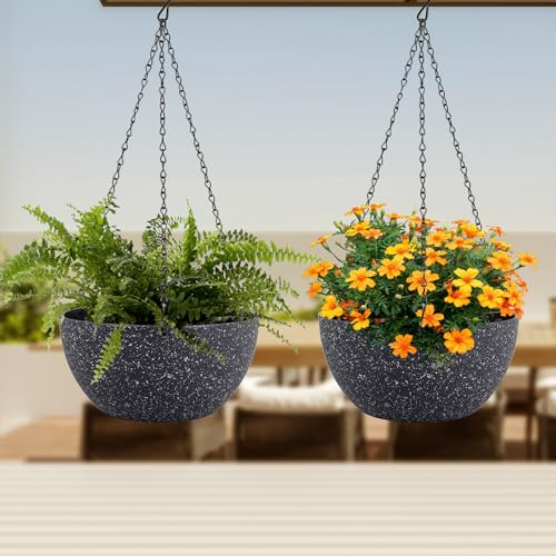8 inch Small Hanging Planters for Indoor Outdoor Plants (2 Count)