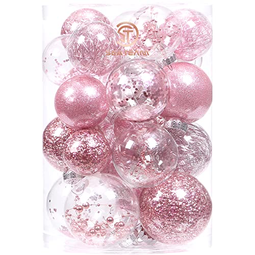 25 Pack Assorted Clear Christmas Ball Ornaments (25 Count)
