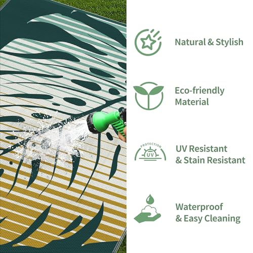 Outdoor Rug Waterproof Plastic Rugs for Patio (54 Sq Ft)