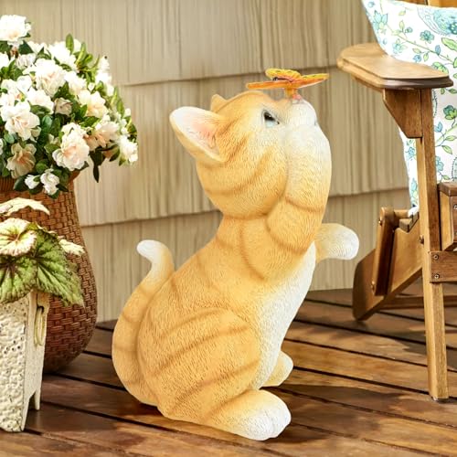 Solar Garden Statue Cat Figurine