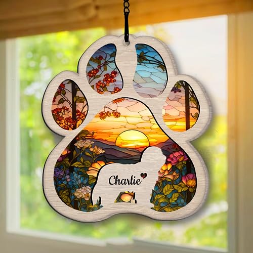 Personalized Bearded Collie Suncatcher Dog Memorial Gifts