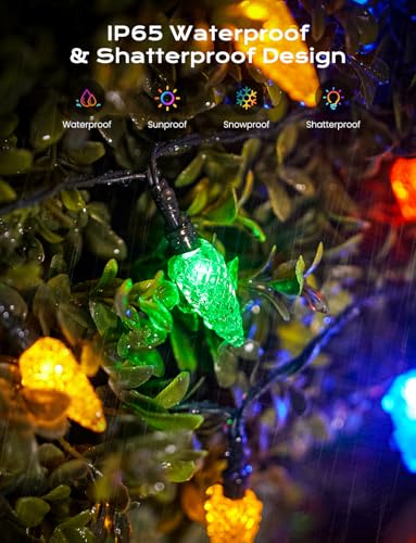 LED C6 Solar String Lights Outdoor Waterproof Fairy Lights