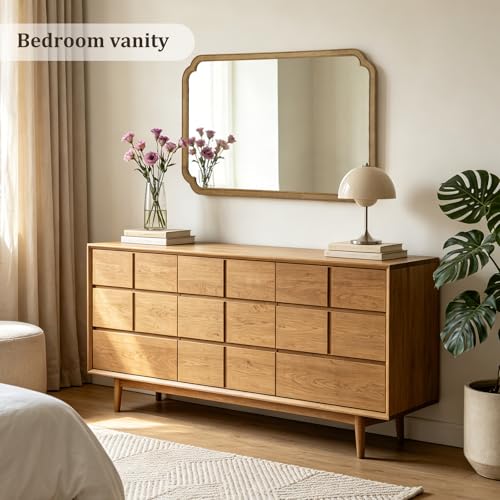 30" x 48" Wood Bathroom Mirror for Wall Mounted