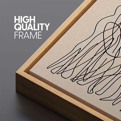 Extra Large Framed Canvas Print Wall Art Modern Line Art People Abstract Illustrations Decorative Colorful Multicolor for Bedroom