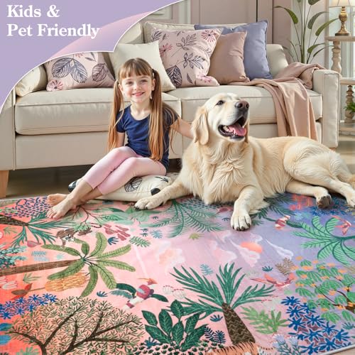 Jungle Rugs 5x7 Kids Rugs for Bedroom Girls