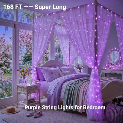 600 LED Purple Christmas Lights Indoor Outdoor Halloween Lights (168 Foot)